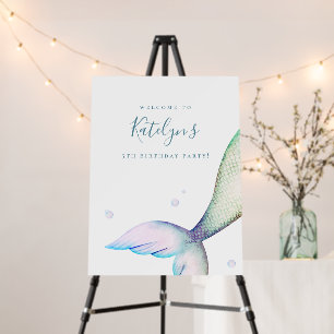 Mermaid Tail Birthday Party Welcome Foam Board