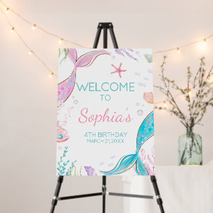 Mermaid Tail Birthday Party Welcome Sign