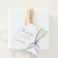 Mermaid Tail Birthday Thank You Favor Tags