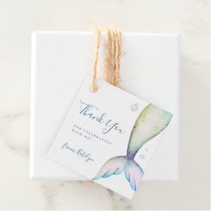 Mermaid Tail Birthday Thank You Favor Tags