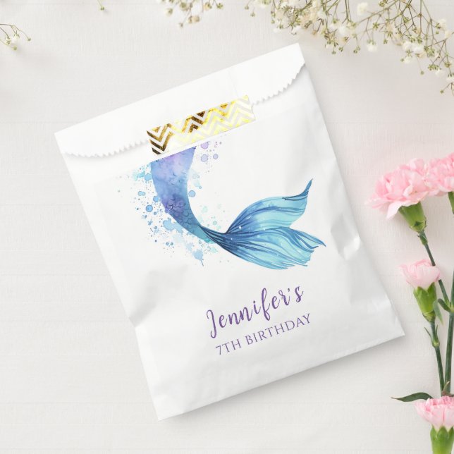 Mermaid Tail Birthday Under the Sea Purple Tones Favor Bag (Sealed)