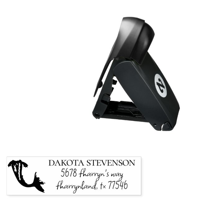 Mermaid Tail Desk | Fantasy Magical Return Address Pocket Stamp (Open with Design)