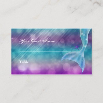 Mermaid Tail Enchanted Under The Sea Table Seating Place Card by printabledigidesigns at Zazzle