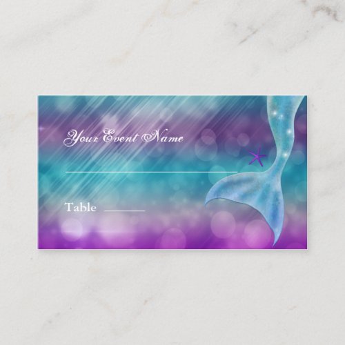 Mermaid Tail Enchanted Under The Sea Table Seating Place Card