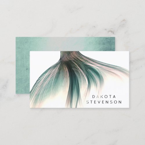 Mermaid Tail Fantasy  Sage Green Luster Branding Business Card