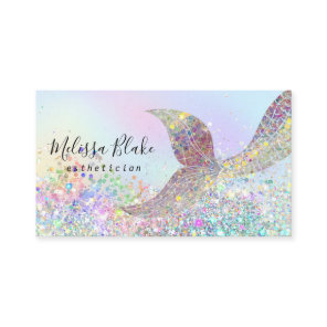 mermaid tail faux pastel glitter  business card