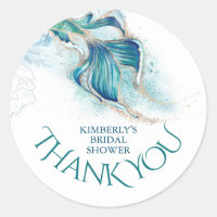 Mermaid Tail Glitters - Bridal Shower Thank You Classic Round Sticker