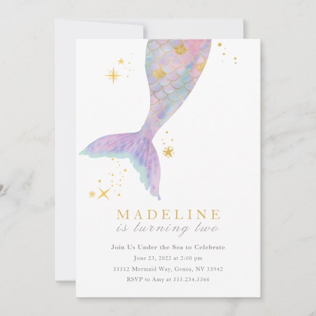 Mermaid Tail Invitation (Front)