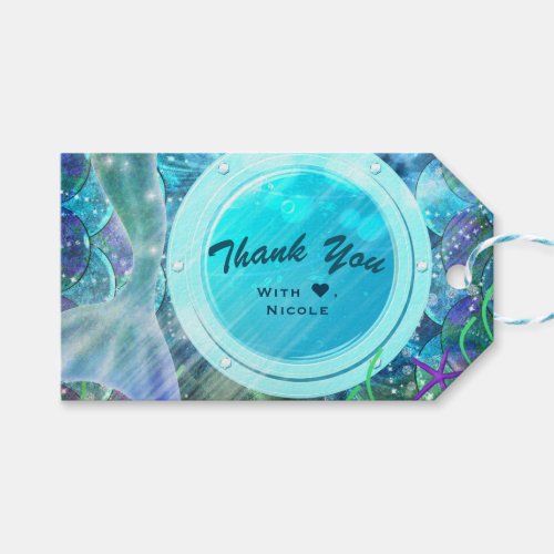 Mermaid Tail Magic Under the Sea Birthday Party Gift Tags