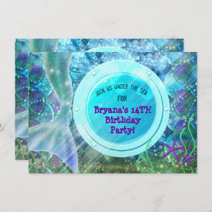 Mermaid Tail Magic Under the Sea Birthday Party Invitation