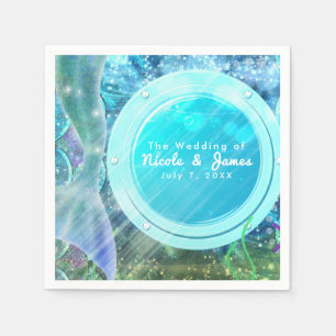 Mermaid Tail Magic Under the Sea Birthday Party Paper Napkins