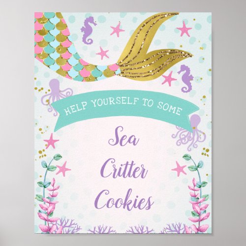 Mermaid Tail Or Under The Sea Birthday Party Sign