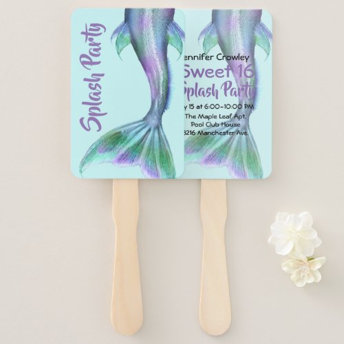 Mermaid Tail Party Invitation Fan