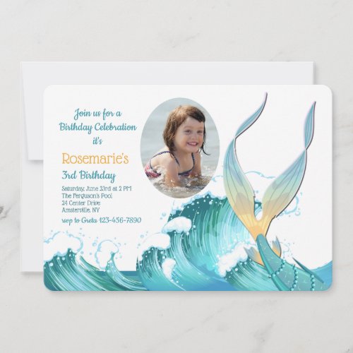 Mermaid Tail Photo Invitation