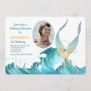 Mermaid Tail Photo Invitation