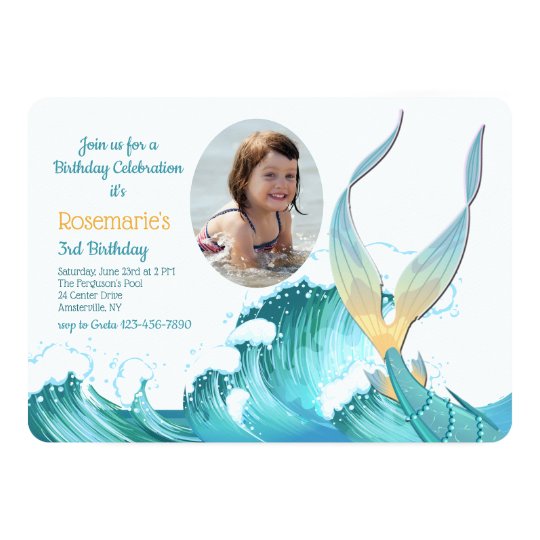 Mermaid Tail Photo Invitation | Zazzle.com