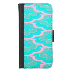 Mermaid Tail Pink and Teal Pattern Fantasy Fun iPhone 8/7 Wallet Case