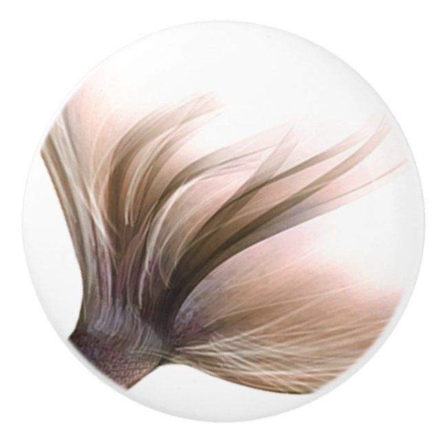 Mermaid Tail Posh | Dusty Terracotta Peach Luster Ceramic Knob (Front)