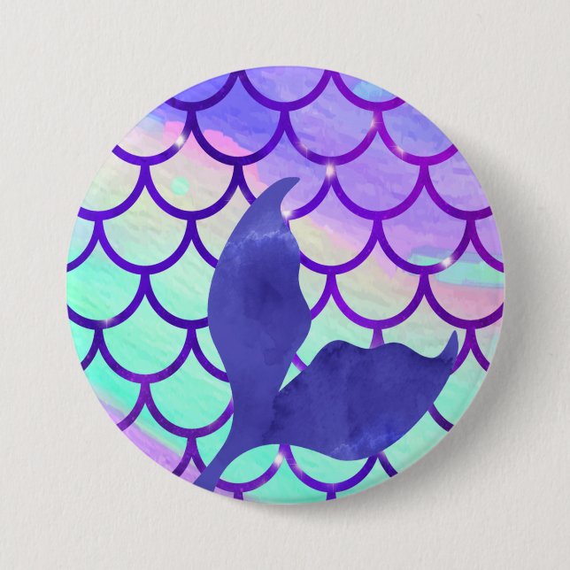 Mermaid Tail Purple  Button (Front)