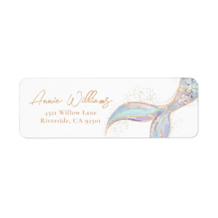 Mermaid Tail Return Address Label