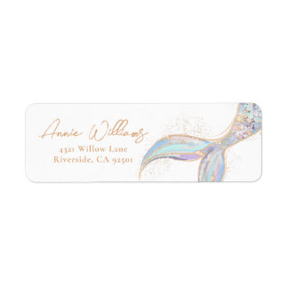 Mermaid Tail Return Address Label
