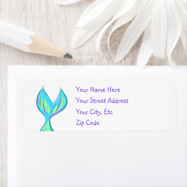 Mermaid Tail Return Address Labels (Insitu)