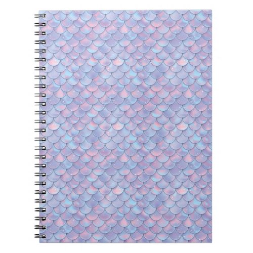 Mermaid Tail Scale Pastel Purple Sparkle Boutique Notebook