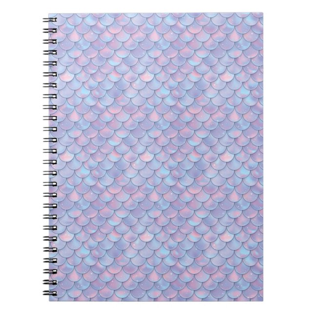 Mermaid Tail Scale Pastel Purple Sparkle Boutique Notebook (Front)