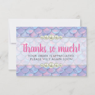 Mermaid Tail Scale & Pearl Boutique Thank You Card