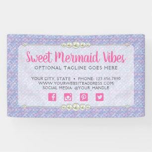 Mermaid Tail Scale & Pearl Pastel Sparkle Boutique Banner