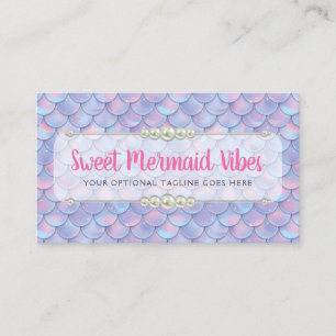 Mermaid Tail Scale & Pearl Pastel Sparkle Boutique Business Card