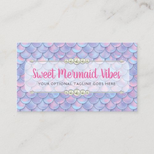 Mermaid Tail Scale  Pearl Pastel Sparkle Boutique Business Card