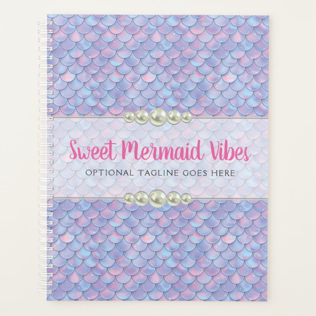 Mermaid Tail Scale & Pearl Pastel Sparkle Boutique Planner (Front)