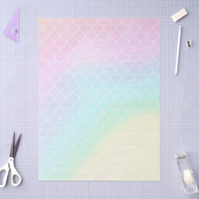 Mermaid Tail Teal Pink Girly Birthday Tissue Paper (Craft)