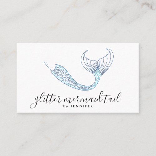 Mermaid Tail Teal signature Business Card