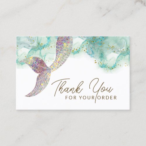 mermaid tail thank you card