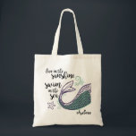 Mermaid Tail Tote<br><div class="desc">Live in the sunshine, swim in the sea, Mermaid Tote bag.</div>