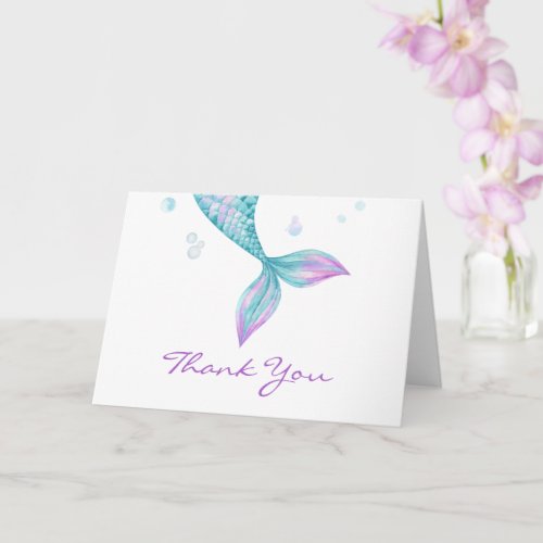 Mermaid Tail Under the Sea Birthday Card