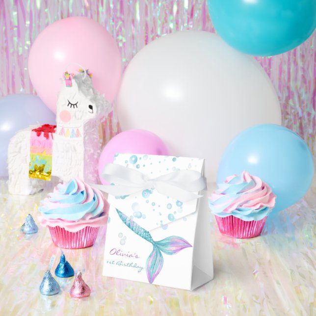 Mermaid Tail Under the Sea Birthday Favor Boxes (Party)