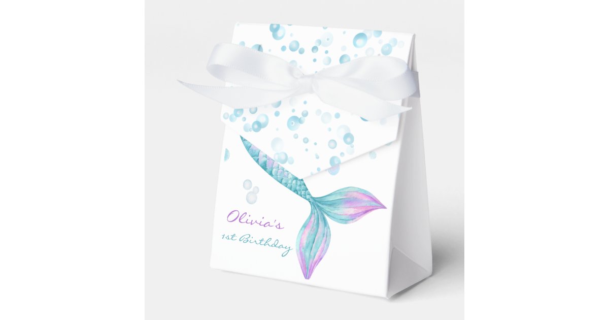Mermaid Tail Under the Sea Birthday Favor Boxes | Zazzle