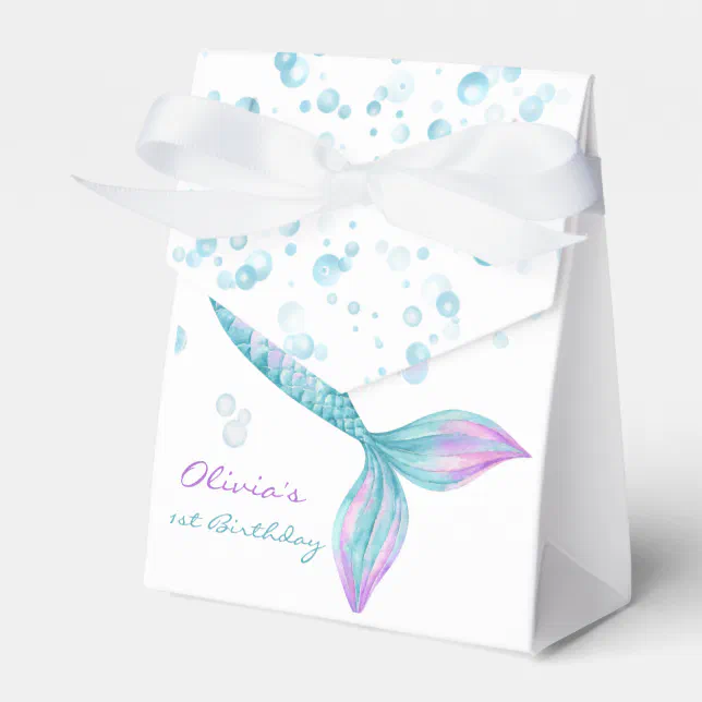 Mermaid Tail Under the Sea Birthday Favor Boxes | Zazzle