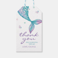 Mermaid Tail Under the Sea Birthday favor Gift Tag