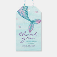 Mermaid Tail Under the Sea Birthday favor Gift Tag