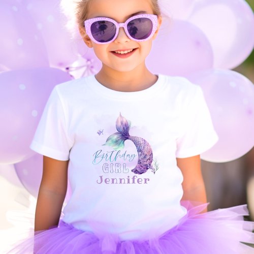 Mermaid tail Under the sea birthday girl party Toddler T_shirt