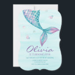 Mermaid Tail Under the Sea Birthday Invitation<br><div class="desc">Under the Sea Mermaid Tail Birthday Party Invitation.</div>