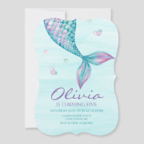 Mermaid Tail Under the Sea Birthday Invitation