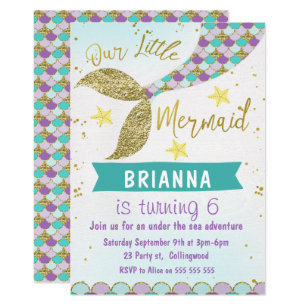 mermaid birthday invitations zazzle