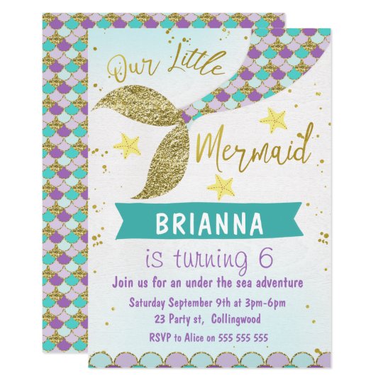 Mermaid Tail Birthday Invitations 5