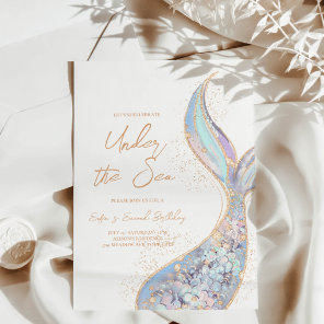 Mermaid Tail Under the Sea Birthday Invitation