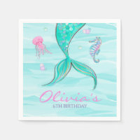 Mermaid Tail Under the Sea Birthday